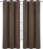 LEMOMO Chocolate Brown Thermal Blackout Curtains/38 x 84 Inch/Set of 2 Panels - Image 2