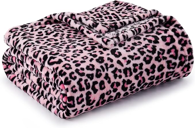 BEDELITE Pink Leopard Blanket Twin– Soft & Cozy Cheetah Blanket - Image 8