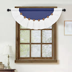 FRAMICS Farmhouse Valance Curtains, Boho Cotton Linen Kitchen Valance, Country - Image 4