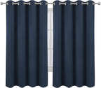 LEMOMO Blackout Curtains 52 x 63 inch/Navy Blue Curtains Set of 2 - Image 2