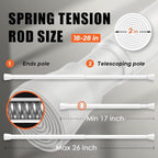 AIZESI White 1pcs Adjustable Spring Curtain Rods - Image 2