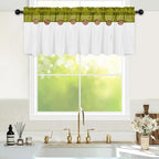 FRAMICS Farmhouse Valance Curtains, Boho Cotton Linen Kitchen Valance, Rustic - Image 2