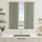 Sage Green 100% Blackout Curtains 45 Inch Length 2 Panels Set by Guken