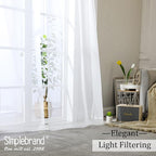 Simplebrand Sheer White Curtains 120 Inches Long, Extra Long Rod Pocket Solid - Image 5