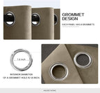MIULEE Velvet Curtains Taupe Elegant Grommet Thermal Insulated Soundproof Room - Image 2