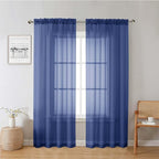 Lecloud Royal Blue Sheer Curtains 78 Inches Long 2 Panels Set, Privacy Light by Lecloud