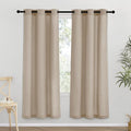 NICETOWN Taupe Thick Linen Curtains 72" Length, Grommet Privacy Window by NICETOWN