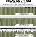 Deconovo Blackout Curtains, Thermal Insulated, W70 x L108 2 Panels, Back Tab - Image 2