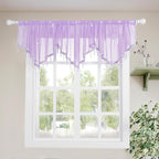 Molaxhome Swag Curtain 51 inch Length Rod Pocket Scalloped Curtain Valance by Molaxhome