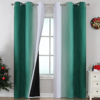 Estelar Textiler Green and Greyish White Blackout Curtains by ESTELARTEXTILER