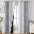 Estelar Textiler Full Room Darkening Greyish White and Grey Blackout Curtains by ESTELARTEXTILER