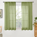 BGment Green Linen Curtains 45 Inch Length by BGment