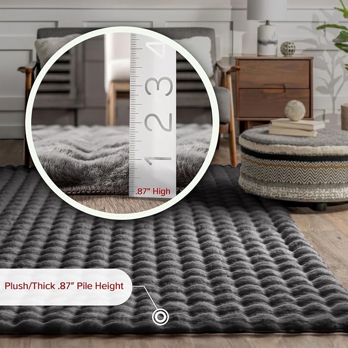 nuLOOM 5' x 8' Cozy Plush Area Rug, Machine Washable, Soft Fluffy Shag Carpet - Image 2
