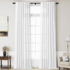 Nanspring Linen White Extra Long Curtains by Nanspring