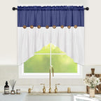 FRAMICS Farmhouse Swag Curtain, Boho Cotton Linen Valance Curtain, Country Rod - Image 2
