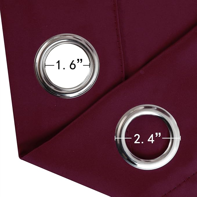 LEMOMO Burgundy Red Blackout Curtains 42 x 54 Inch Length Set of 2 Panels - Image 5