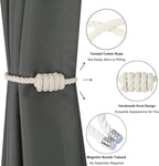 BEL AVENIR Magnetic Cotton Curtain Tiebacks, Decorative Drapery Holdbacks - Image 4
