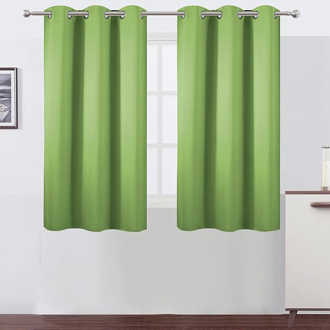 LEMOMO Light Green Blackout Curtains 38 x 54 Inch Length/Set of 2 Curtain by Lemomo