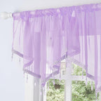 Molaxhome Swag Curtain 51 inch Length Rod Pocket Scalloped Curtain Valance - Image 4