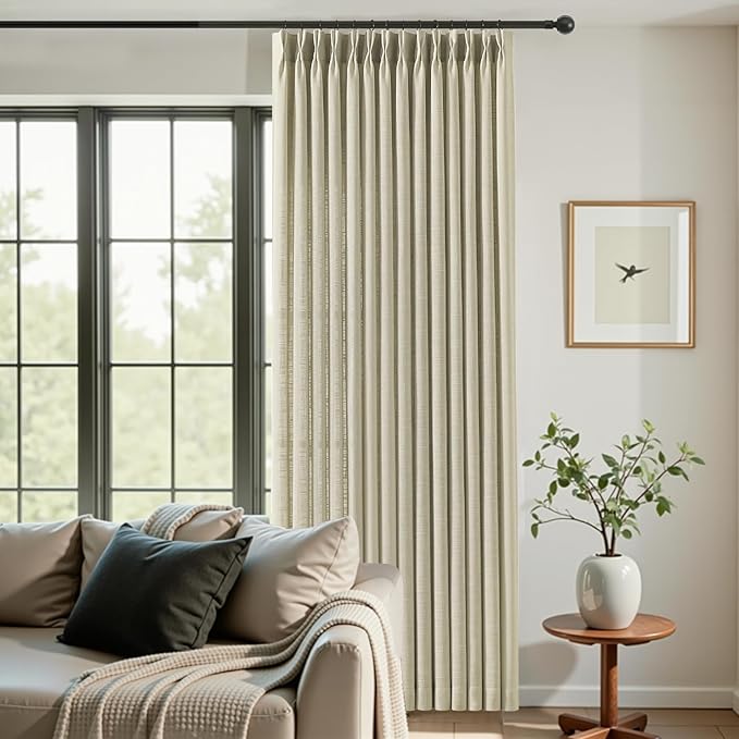 IVAPUPU Linen Pinch Pleated 84 Inch Curtains - Image 4
