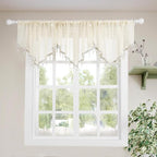Molaxhome Swag Curtain 51 inch Length Rod Pocket Scalloped Curtain Valance by Molaxhome