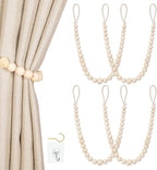Wood Bead Curtain Tiebacks, KLOGTSIND Set of 4 Curtain Holdbacks by KLOGTSINDDirect