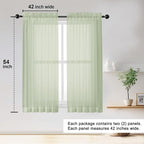 OWENIE Sheer Curtains 54 inches Long 2 Panles - Image 2
