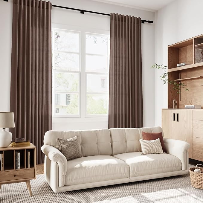Cappuccino Linen 144 Inch Curtains - Image 7