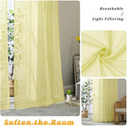 Gwine Light Yellow Sheer Curtains 63 Inch Length - Image 5