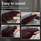 Leather Look Couch Cushion Covers Sofa Seat Slipcovers Sets Couches Furniture - Image 6