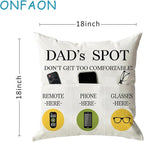 ONFAON Father's Day Throw Pillow Case, Dad's Spot Throw Pillow Covers 18 x 18 - Image 3