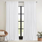 RYB HOME White Velvet Curtains 72 inches - Image 2