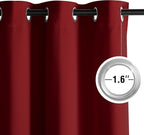 NICETOWN Room Darkening Draperies Curtains Panels, 2 Panels Burgundy Red W52 x - Image 4