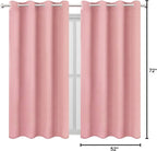 LEMOMO Pink Thermal Blackout Curtains/52 x 72 Inch/Set of 2 Panels Room - Image 10