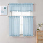 Gwine Sky Blue Valances for Windows, Small Light Filtering Rod Pocket Cafe - Image 2