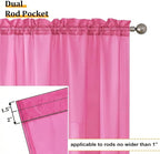 Aiyufeng Hot Pink Sheer Curtains 84 Inches Long 2 Panels Set - Image 3
