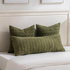 Fancy Homi 4 Packs Boho Moss Green Decorative Throw Pillow Covers 16x16 Inch - Image 5