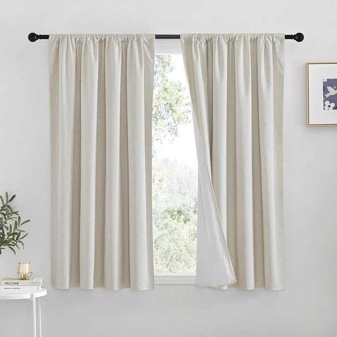 RYB HOME Natural Linen Blended Curtains by RYBHOME