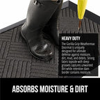 GORILLA GRIP 100% Waterproof All-Season WeatherMAX Doormat US Designed Natural - Image 4