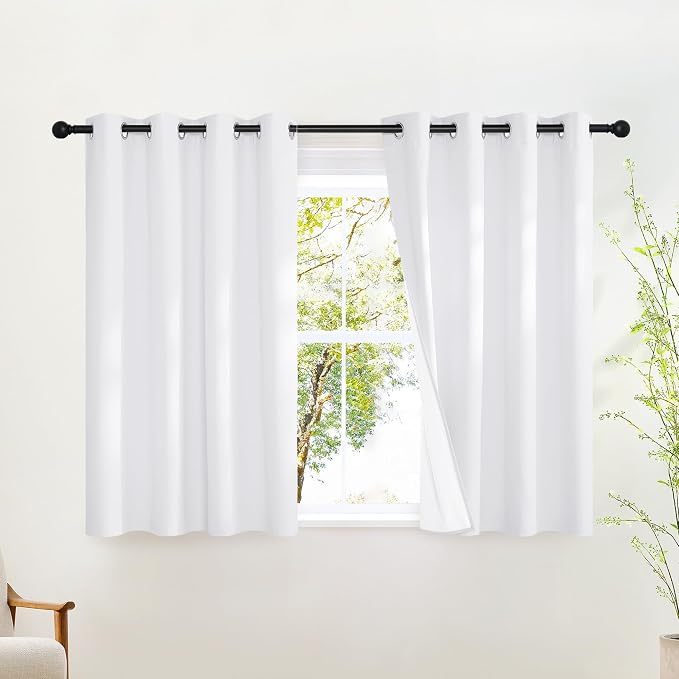 NICETOWN Cafe Curtains 100% Blackout Window Treatments, Grommet Thermal Drapes by NICETOWN