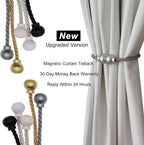 2 Pack Magnetic Curtain Tiebacks Modern Handmade Rope Curtain Tie Backs - Image 7