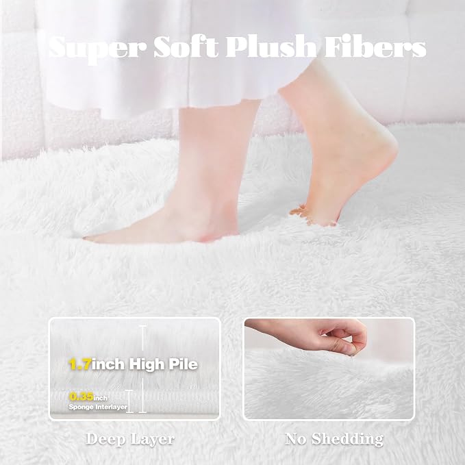 6x9 Area Rug for Living Room: Fluffy Shag Soft Washable Rugs Large Fuzzy Plush - Image 2