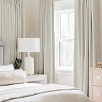 MIULEE Linen Texture Curtains for Bedroom Light Cream 100% Blackout Thermal - Image 2
