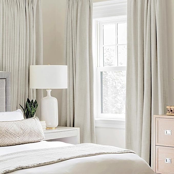MIULEE Linen Texture 90 Inches Curtains - Image 2