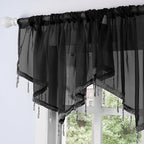 Molaxhome Swag Curtain 51 inch Length Rod Pocket Scalloped Curtain Valance - Image 2