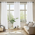 MIULEE Pure White Curtains for Bedroom Living Room 90 Inches Long 2 Panels - Image 6
