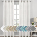 H.VERSAILTEX White Linen Curtains Flax Linen Blended Curtain Panels by HVERSAILTEX