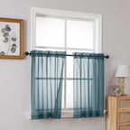 Small Sheer Curtains Tier 24 Inches Length 2 Pieces, Light Filtering Cafe - Image 8