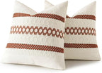 MIULEE Set of 2 Rust Decorative Pillow Covers 20x20 Inch Farmhouse Rustic Boho - Image 8