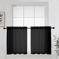OWENIE Short Sheer Curtains 24 Inches Long 2 Panels by OWENIE